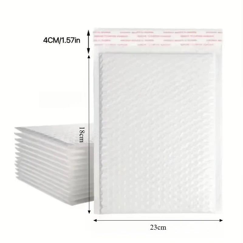 10pcs Composite Pearlescent Film Bubble Bag White Garment Packaging Express Bag Thickened Envelope Foam Waterproof Bubble Bag