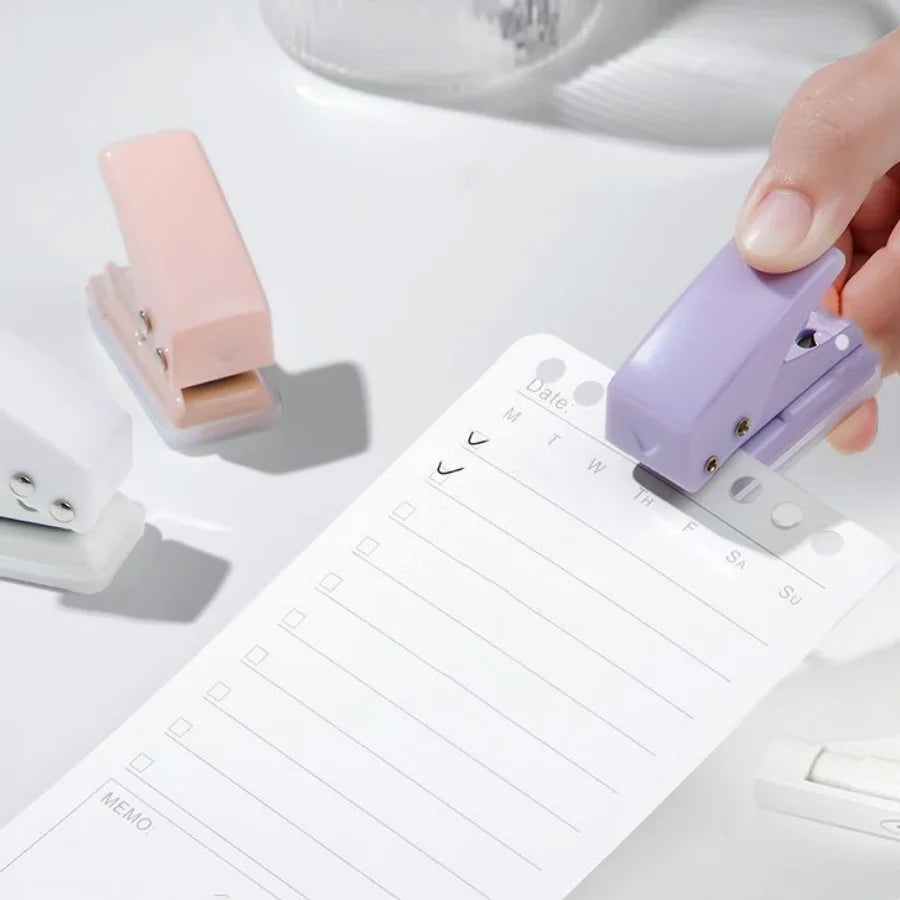 1PC mini single hole puncher DIY circular hole manual loose leaf paper 6mm punching machine student office stationery