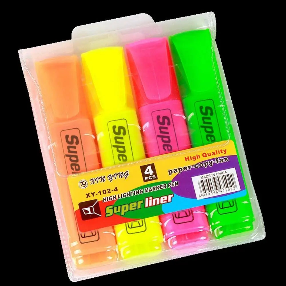 4/6 Colors Colorful Highlighters Art Markers Oblique Drawing Fluorescent Pen Markers Flat Shape School Office Supplies