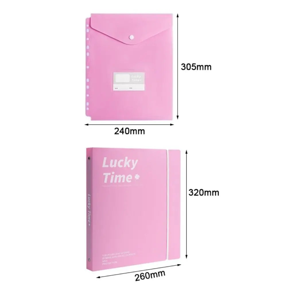 New PP A4 File Folder 3 Hole Dustproof Binder Folders Large Capacity Waterproof Loose-leaf Folder School Supplies
