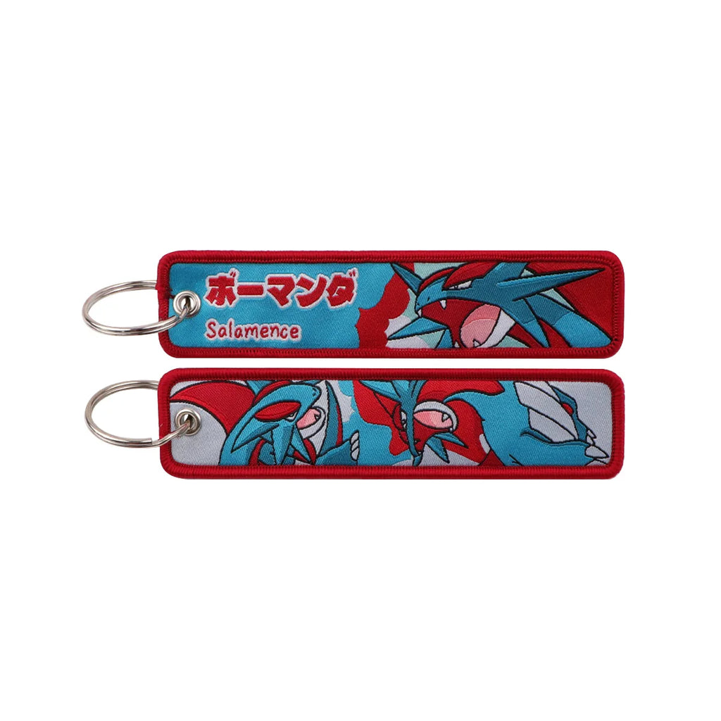 Kawaii Japanese Elf Anime Embroidery Key Fobs Key Tag Motorcycles Cars Backpack Chaveiro Keychain Fashion Keyring Friends Gifts