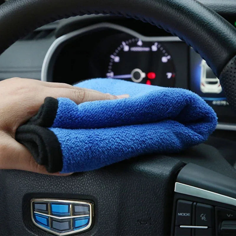 1/5pcs Microfiber Car Washing Towel Soft Quick Drying Windows Mirrors Wiping Rags Home Double Layer Cleaning Cloths 500GSM