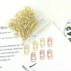 100pcs Mini Metal Heart Shaped Paper Clips Cute Decorative Paperclips Office School Home Document Notes Organization Paperclips