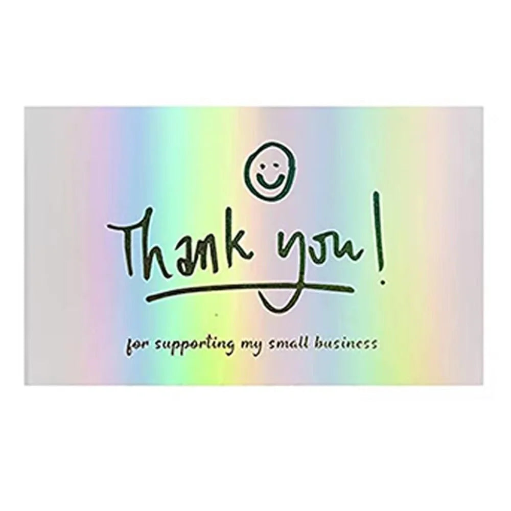 10-50pcs Thank You Cards For Small Business Colorful Laser Paper Thank You For Your Order "Beyond Grateful" Cards