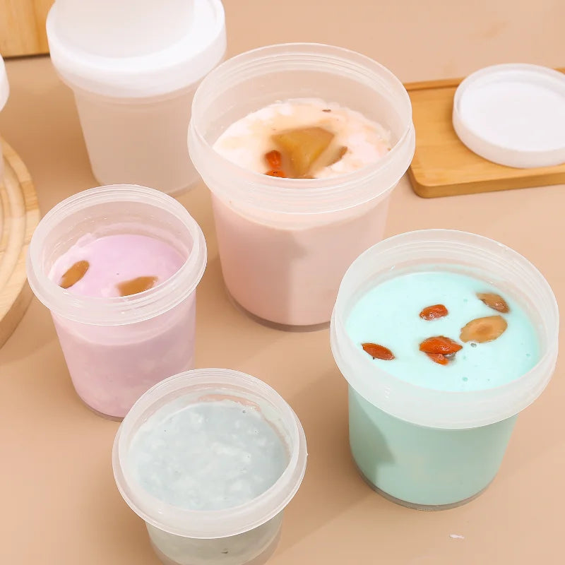 10/1PCS Pudding Cups Dessert Cup with Lids Transparent Reusable Ice Cream Bowls Sealed Cake Storage Box Snacks Yogurt Container