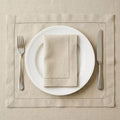 12 Pcs Hemstitched Place Mat Cotton Napkins White Table Mat Beautiful Natural Linen Dinner Mat Fabric Napkin Place Mat