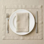 12 Pcs Hemstitched Place Mat Cotton Napkins White Table Mat Beautiful Natural Linen Dinner Mat Fabric Napkin Place Mat