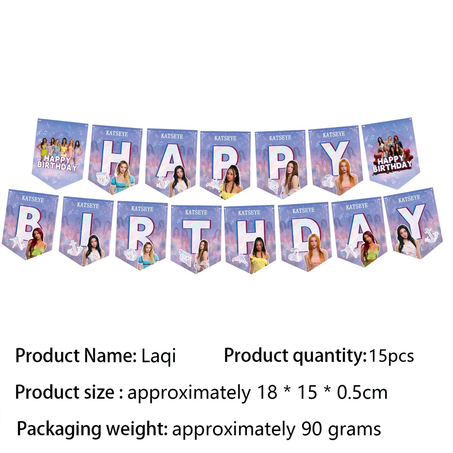 Katseye Girl Birthday Party Theme Decoration Cup Plate Banner Backdrop Gift Bag Tablecloth For Gift Baby Shower Supplies