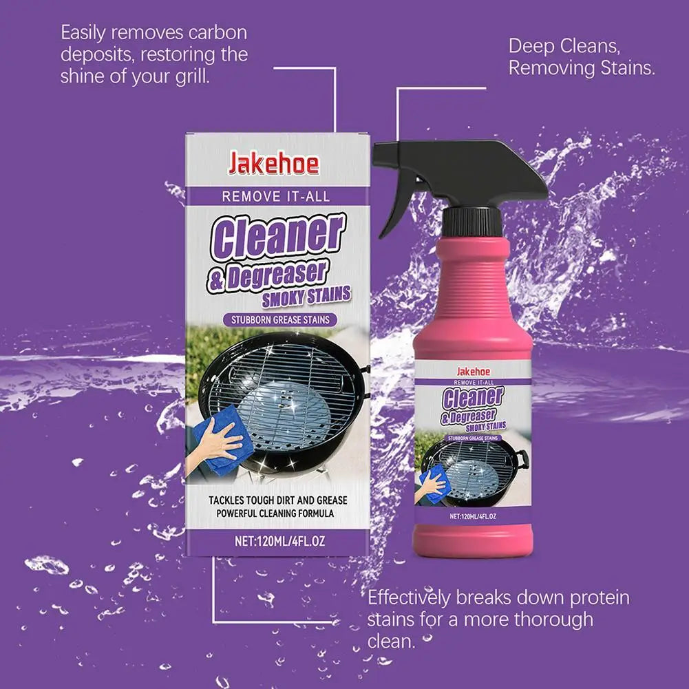 JAKEHOE 120ml Barbecue Rack Cleaner Powerful Cleaning Stubborn Grease Removes Carbon Deposits Safe Formula No Damage for Grill
