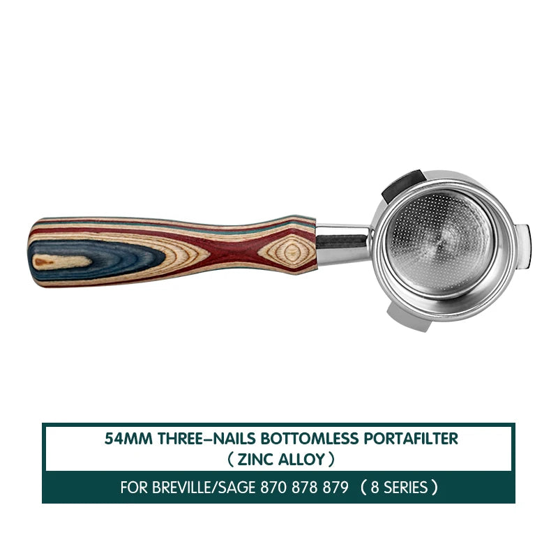 54mm Coffee Bottomless Portafilter Naked For Breville Sage 870 878 880 Filter Basket Barista Tools Espresso Machine Accessories