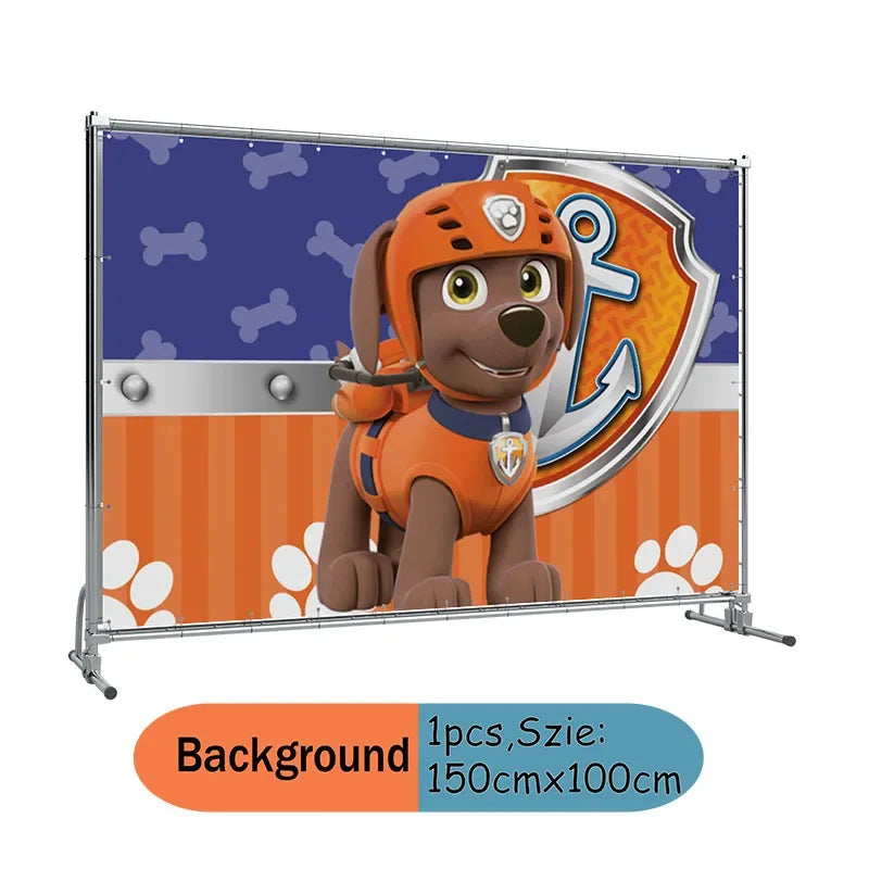 Zuma Paw Patrol Orange Birthday Decorations Cartoon Theme Kid Baby Shower Party Banner Balloon Plate Tablecloth Supplie Toy Gift