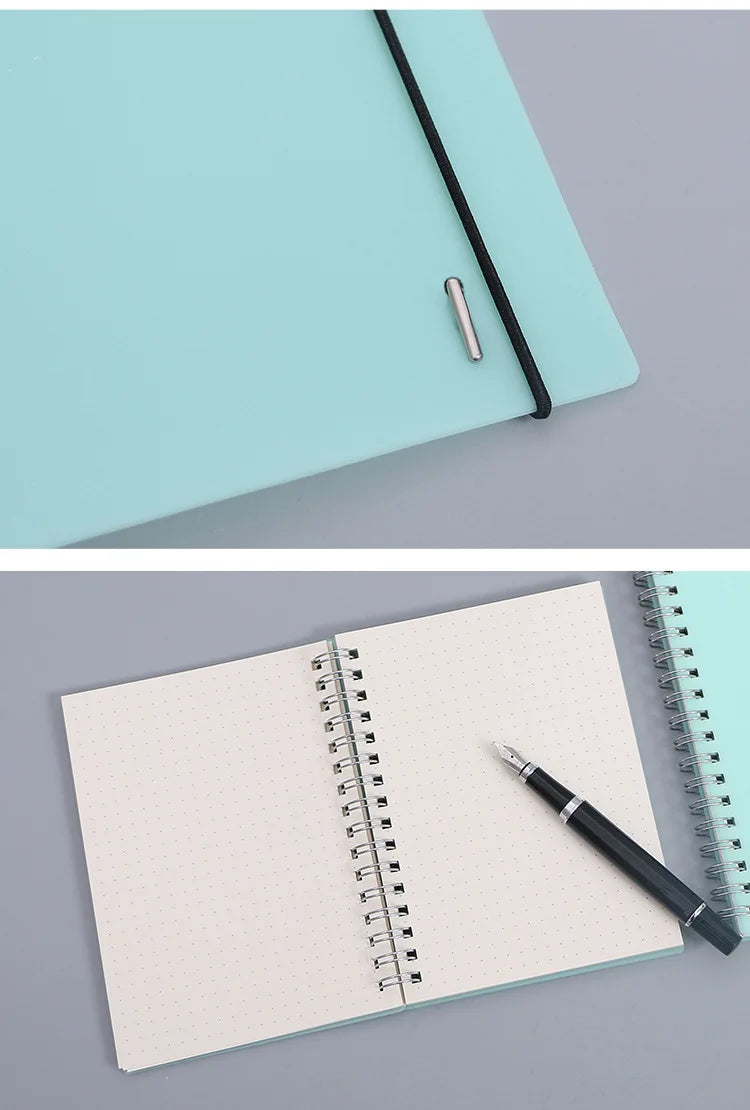 A6 A5 B5 A4 Green Spiral Book Coil Notebook To-Do Lined DOT Blank Grid Paper Journal Diary Sketchbook For School Stationery