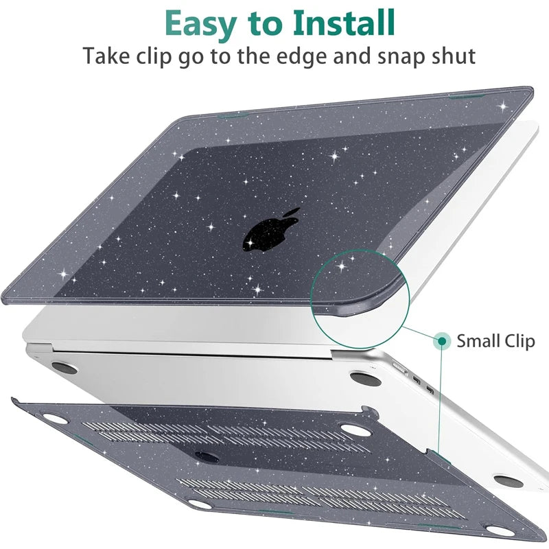 Glitter laptop Cover For 2026 Macbook Air 13.6 Case MacBook Air 15 M4 Chip Case MacBook Pro 14 Pro 16 M5 M3 M2 M1 Pro 13 Case