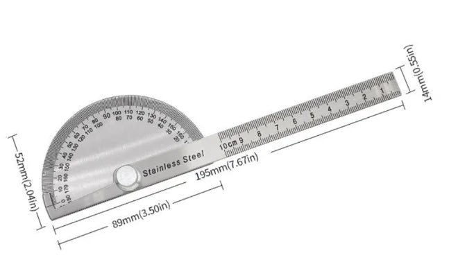 Stainless Steel Protractor & Angle Ruler Set, Multi-Angle Measuring Tool for Woodworking, Precision Angle Finder Goniometer