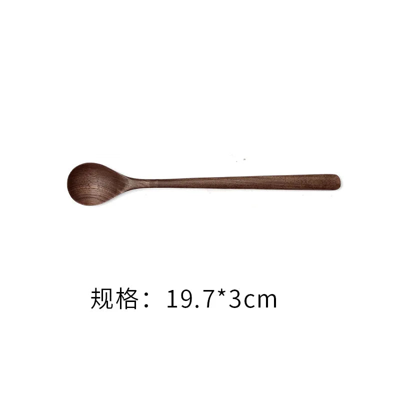 3-piece natural walnut wood coffee stirrer set, reusable, kitchen beverage stirring spoon, butter spreader, coffee equipment set