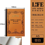 Japanese LIFE noble note section Notebook 100sheets Grid/Horizontal A4 A5 B4 B5 Pen Writing Notebook Office Stationery Supplies