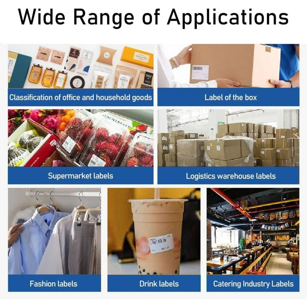 50×80mm Self-Adhesive Thermal Label Rolls with 100 Labels, Works for M100/M110/M220 Printer, Office School Commercial Shipping