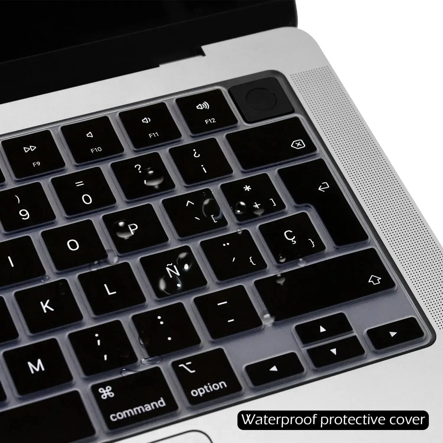Keyboard Protective Film Silicone for 12-16' MacBook Air/Pro M1 M2 M3 Spanish Keyboard Cover Soft Protection Accessories Black