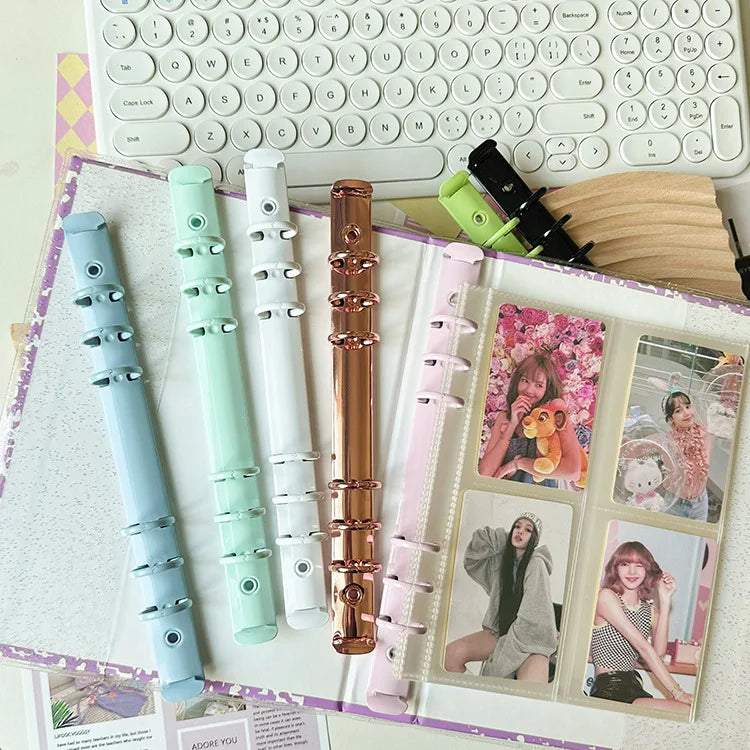 Candy-colored Metal Loose-leaf Iron Clip Macaroon 6-hole Binder A5 Binder Loose-leaf  Binder Clips Notebook Loose-leaf Rings