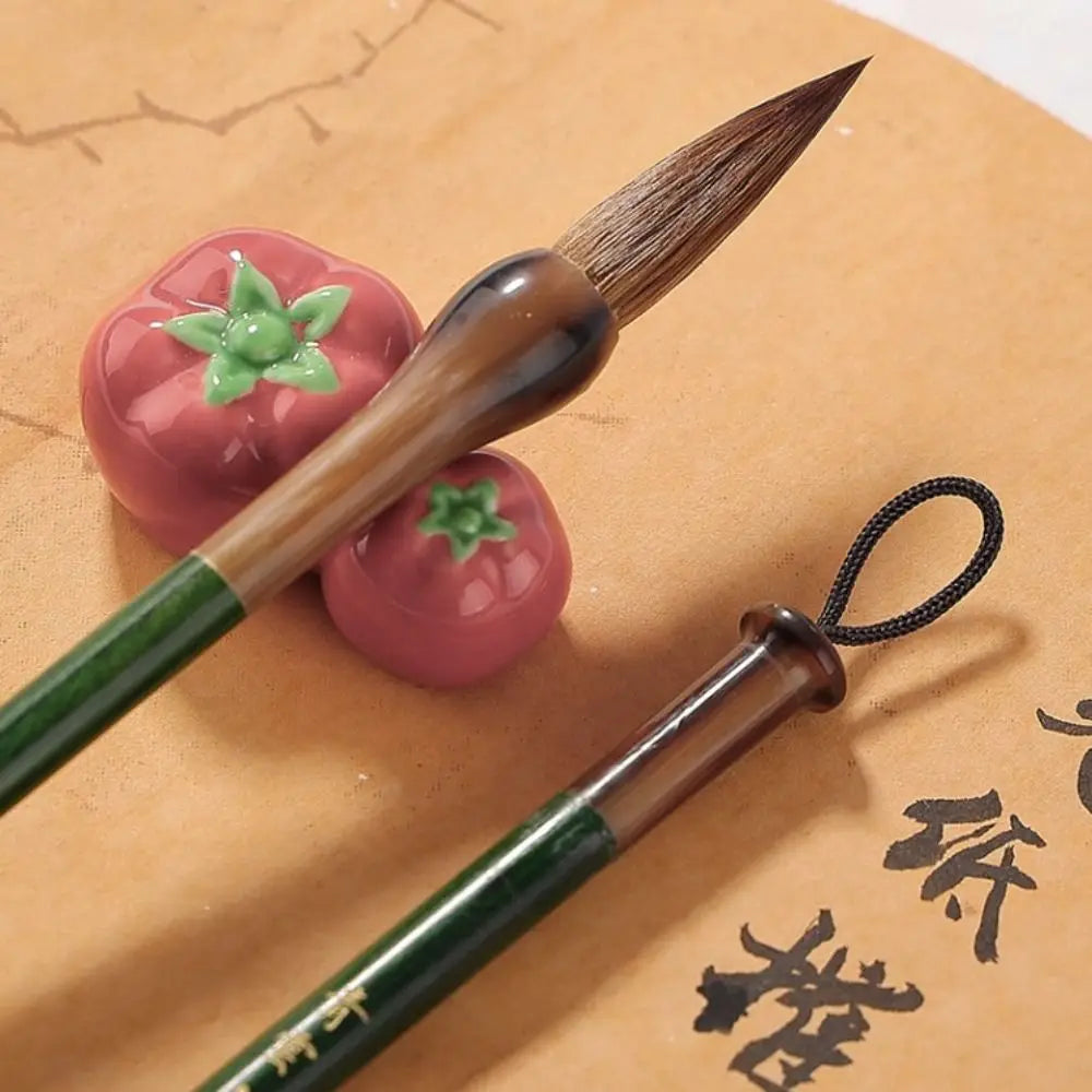 Traditional Chinese Calligraphy Brush Oil Painting Wolf Hair Scriptures Writing Brush Oil Watercolor Wood Art Paint Brush