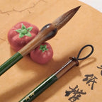 Traditional Chinese Calligraphy Brush Oil Painting Wolf Hair Scriptures Writing Brush Oil Watercolor Wood Art Paint Brush