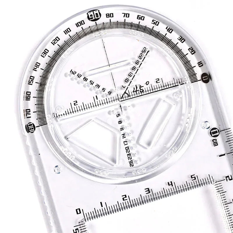 Multi -function Ruler Set Drawing Geometry Protractor Spirograph Ruler Students Mathematics Drafting Tools