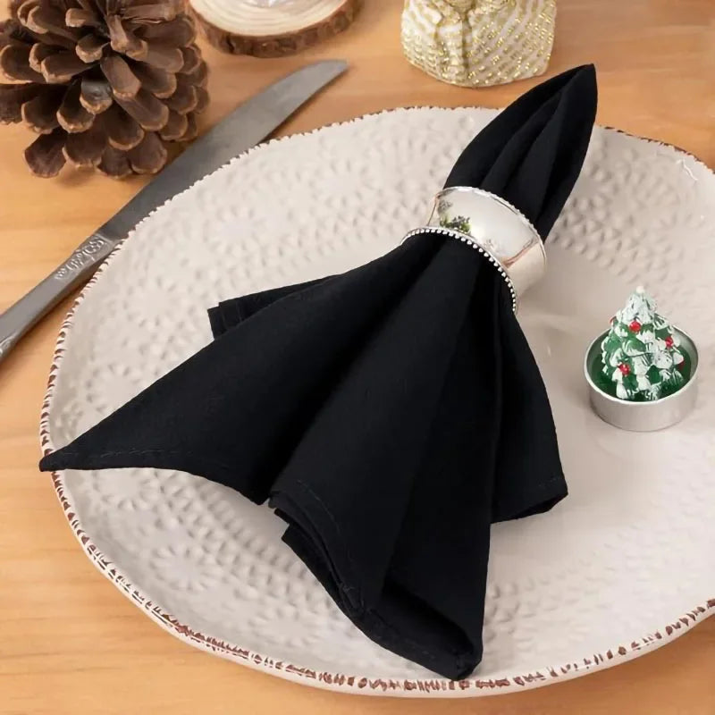 4PCS Christmas Red Cloth Napkins Washable 30x45cm 100% Cotton Fabric Tea Towel for Dinner Wedding and Parties Decor