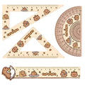 Capybara 4PCS Ruler/Protractor/Set Square Measure Tool Students Geometry Maths Drawing Stationery School Office Supplies