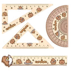 Capybara 4PCS Ruler/Protractor/Set Square Measure Tool Students Geometry Maths Drawing Stationery School Office Supplies