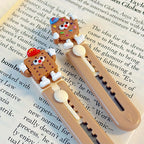 1 Pcs Cute Cartoon Alloy Mini Portalble Utility Knife Cutter Letter Envelope Opener Mail Knife School Office Supplies