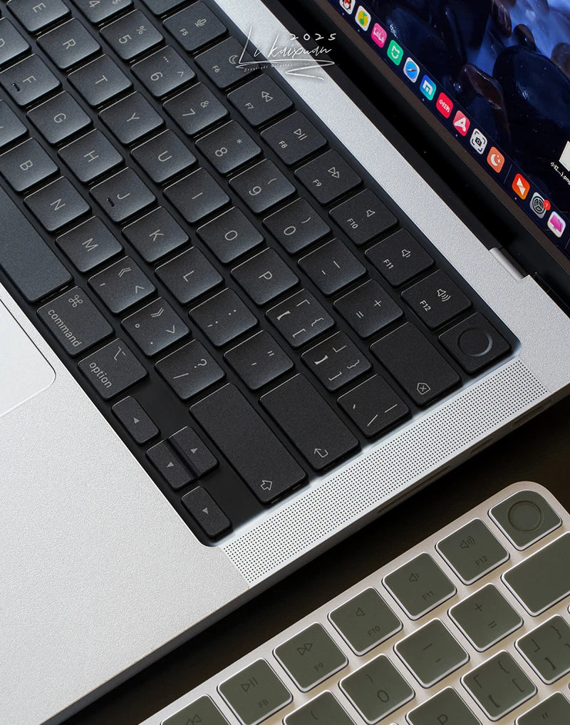 (Us American Version) Translucent Gray Mbp Suitable for Apple Mac Book Keyboard Stickers, Translucent Protective Stickers, Compatible with 13- 16inch MacBook Air/Pro