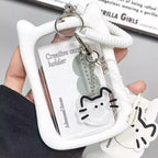 Cute  Photocard Keychain Case - Clear PVC Card Holder with Key Ring for Backpack, Protective Display Sleeve for Idol Photo, Gift for Fans Collectors