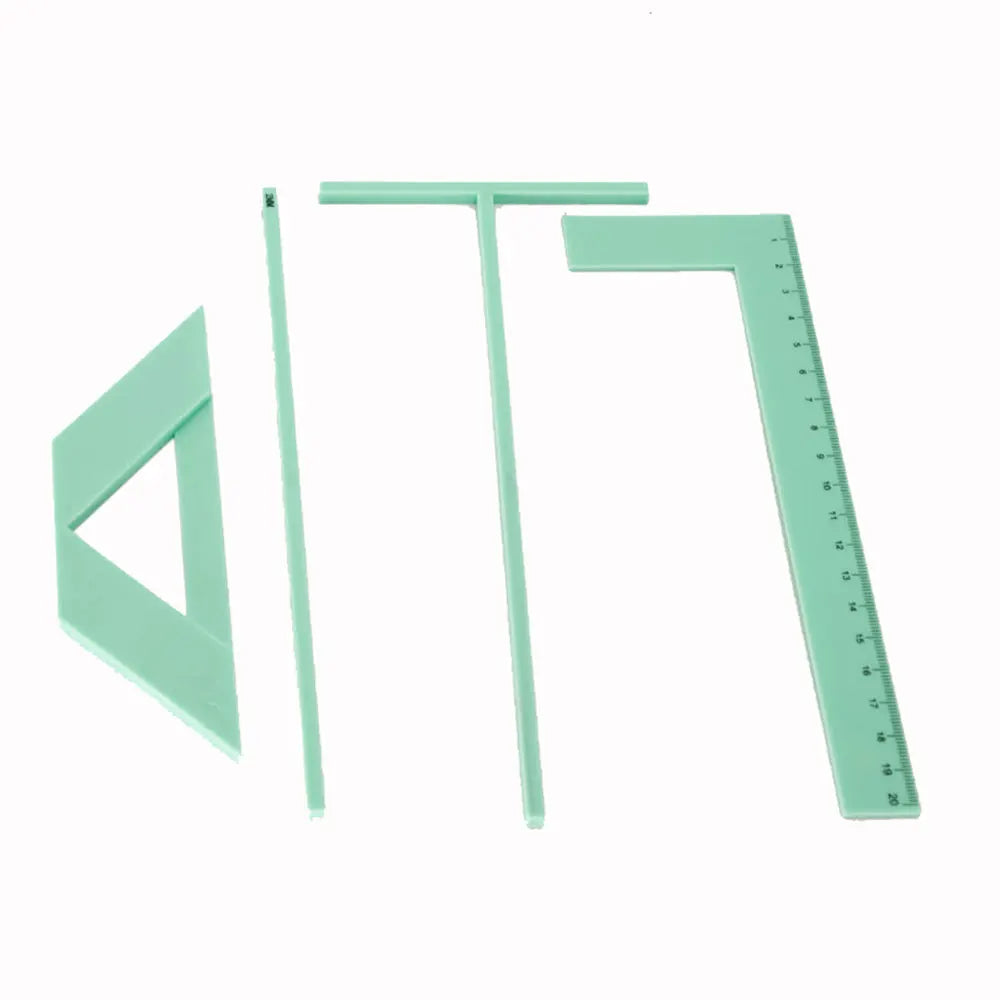4Pcs/Set Bookbinding Ruler Set with L Ruler T Ruler Spacing Guide Corner Cutting Square Tools for Scrapbooking And Album Making