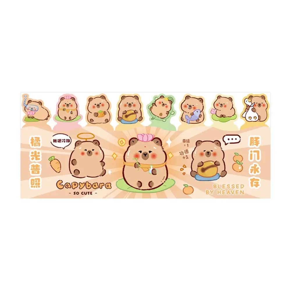 Cute Cartoon Capybara Index Sticky School Supplies Book Annotations Capybara Note Tabs Self Adhesive Calendar Marking Labels