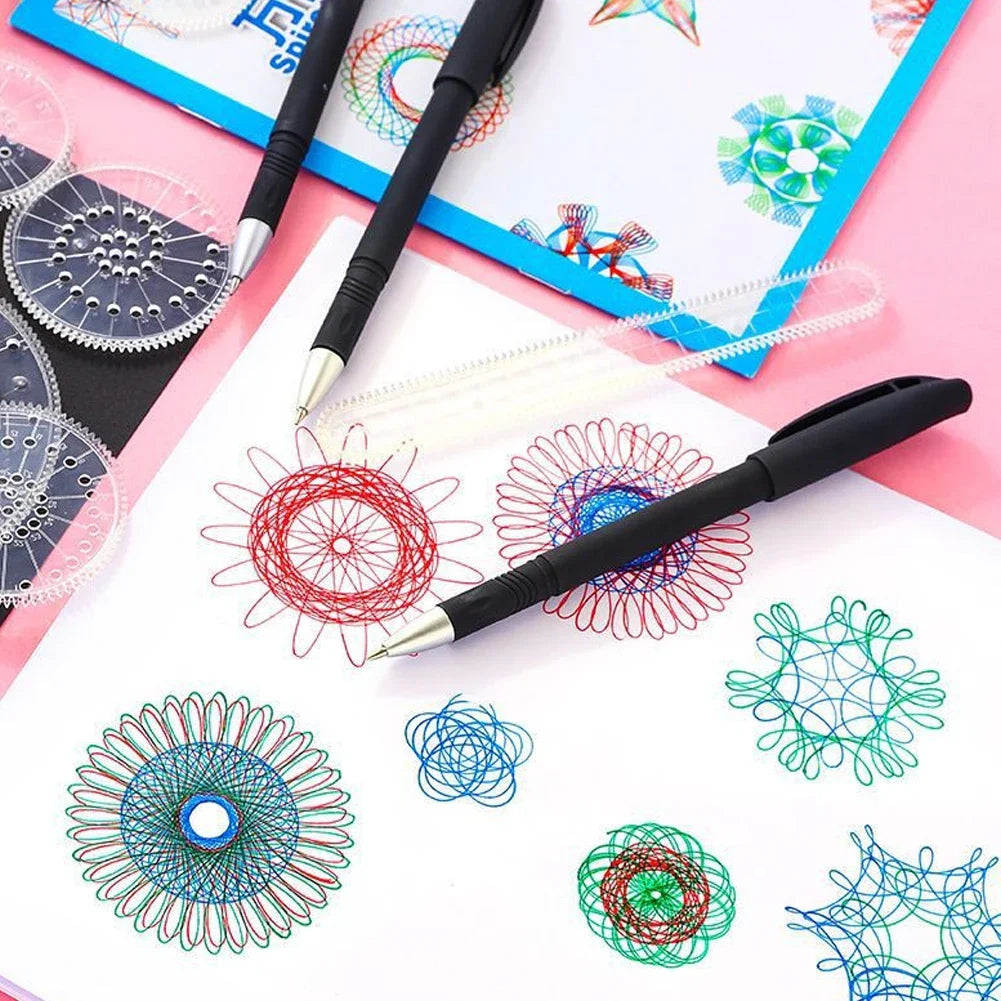 22pcs Spirograph Ruler Set Geometric Ruler Mathematical Roulette Drawing Tools Learning Painting Creative Educational Art Tool
