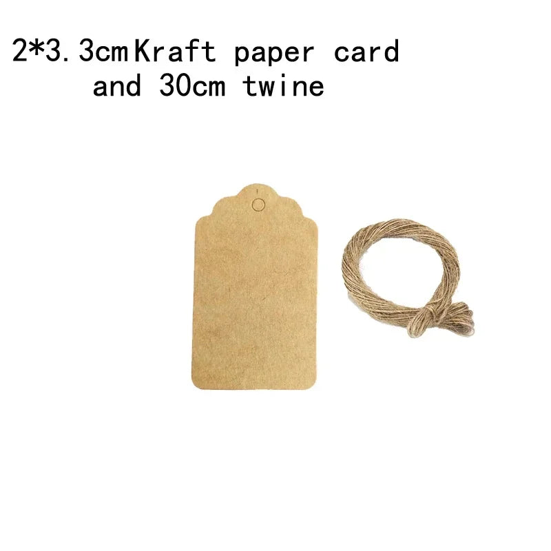 50PCS DIY Kraft Paper Tags Label Paper Price Tag Name Vintage Wedding Hanging Tag  Wrap Gift Wrapping Blank Label Crafts