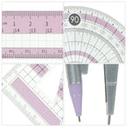 1 Set Multi-Functional Compass Protractor Drawing Accessories Portable Lightweight Ruler Kit for Architects Students Engineers