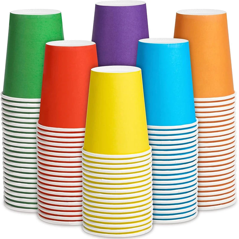 10/30/50PCS 9OZ/250ML Disposable Colored Paper Cups Thick Paper Cups Suitable for Wedding Birthday Party Decoration Supplies