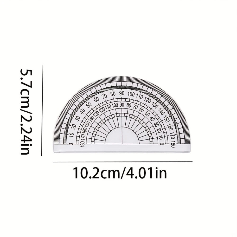 3/6Pcs Transparent 180° °   Protractor Set - High-Precision Measuring Tool for Students & Professionals