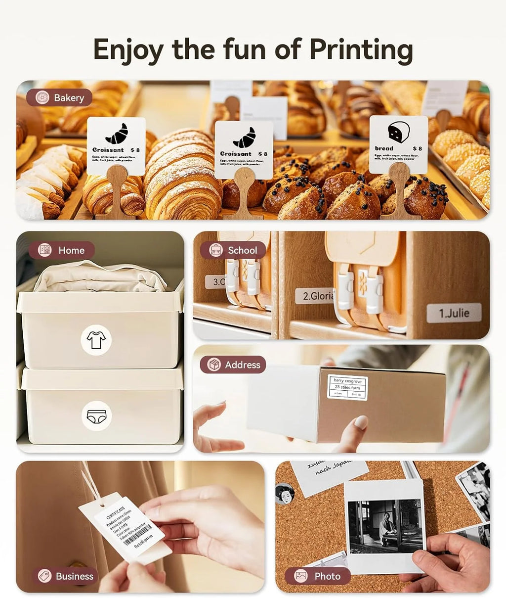 Niimbot 200dpiB21 300dpi B21PRO Label Maker Tag Price Portable Thermal Label Printer with White Photo Labels for Bakery/Business