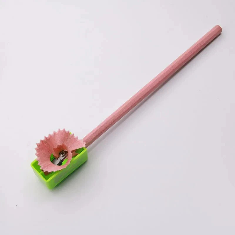 Cartoon Plastic Building Blocks Pencil Sharpener 5/50pcs Set for Children Office School Stationery Supplies Random Selection