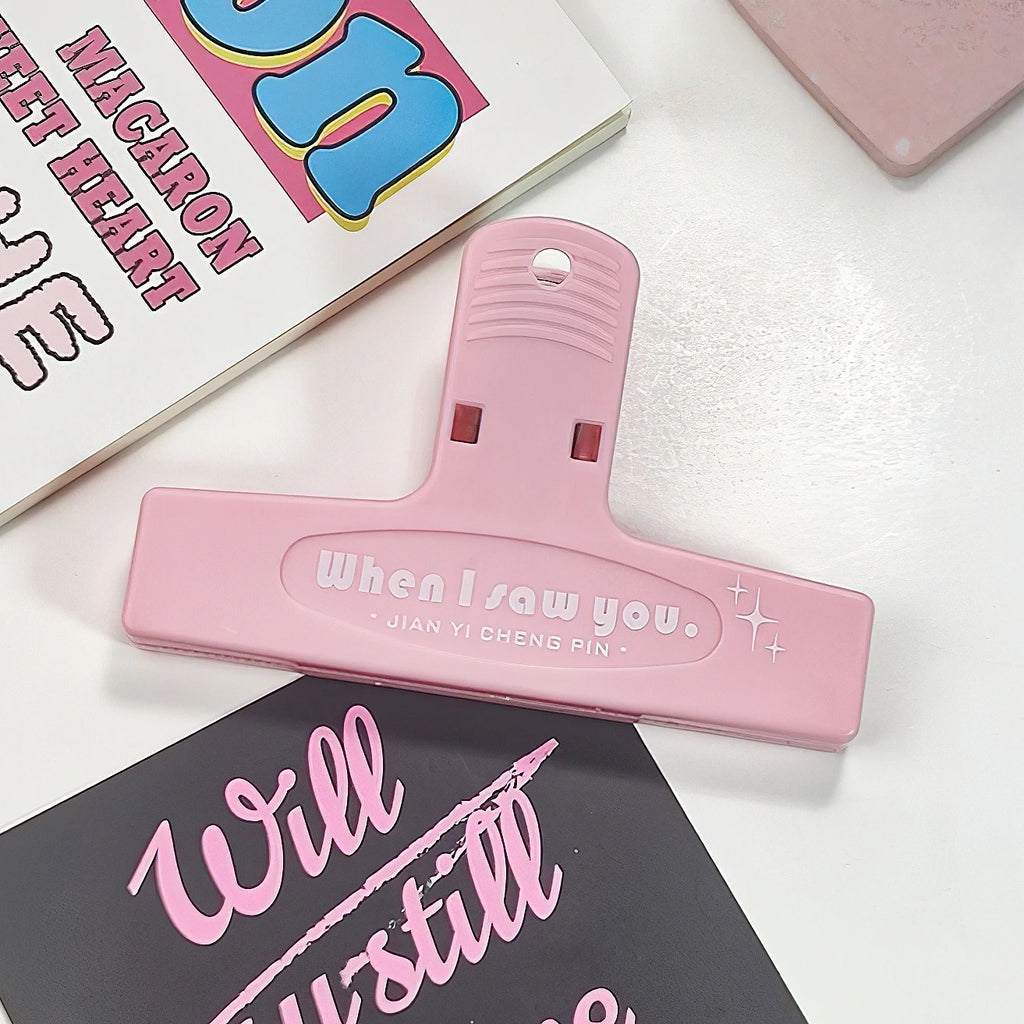 1pcs When I Saw You White Paper Clip Large Binder Clips Diary Page Marker Office School Binding Tools Bag Accessories A7871
