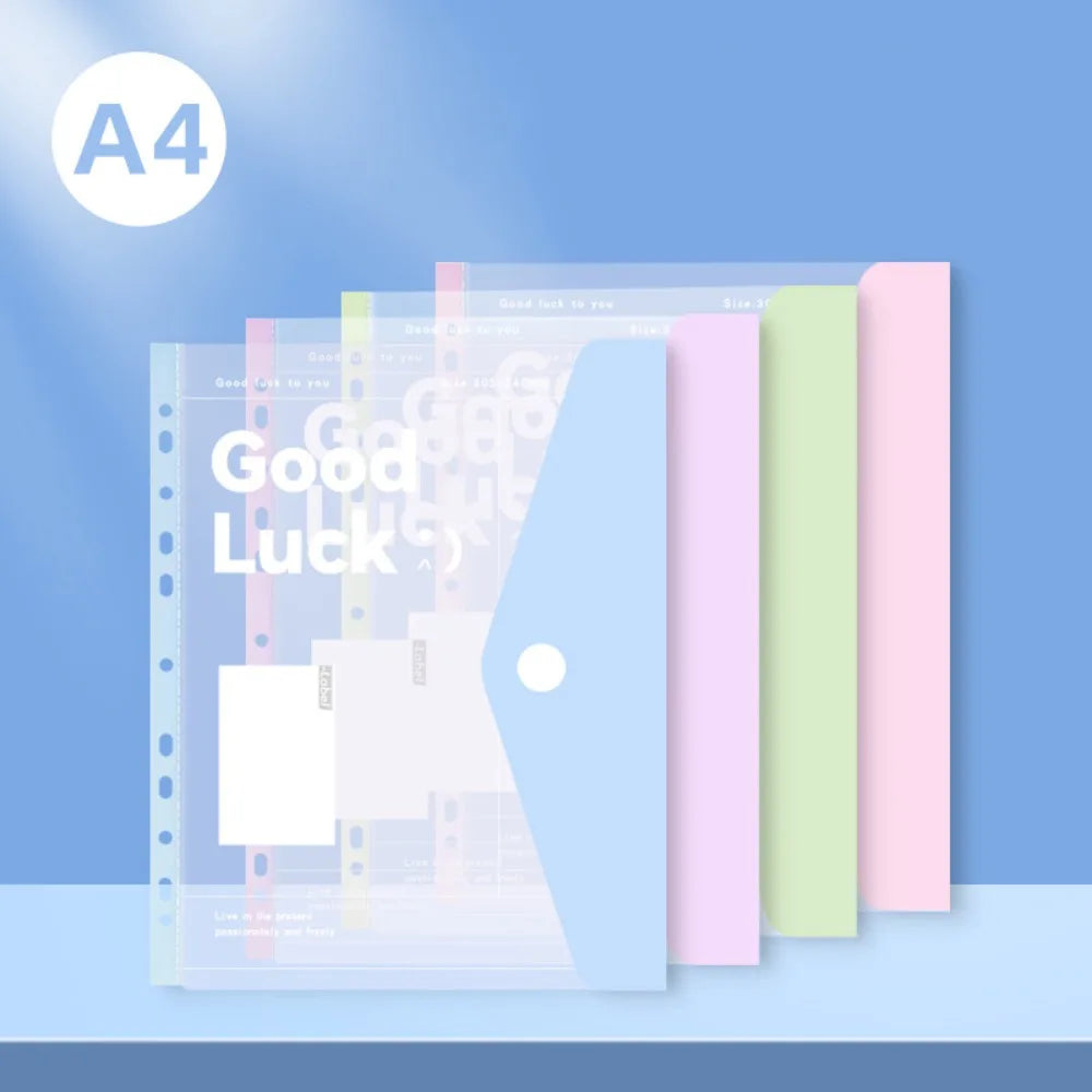 INS Style Loose Leaf A4 File Folder Transparent Detachable Data Book Students Stationery Office Storage Booklet School Office