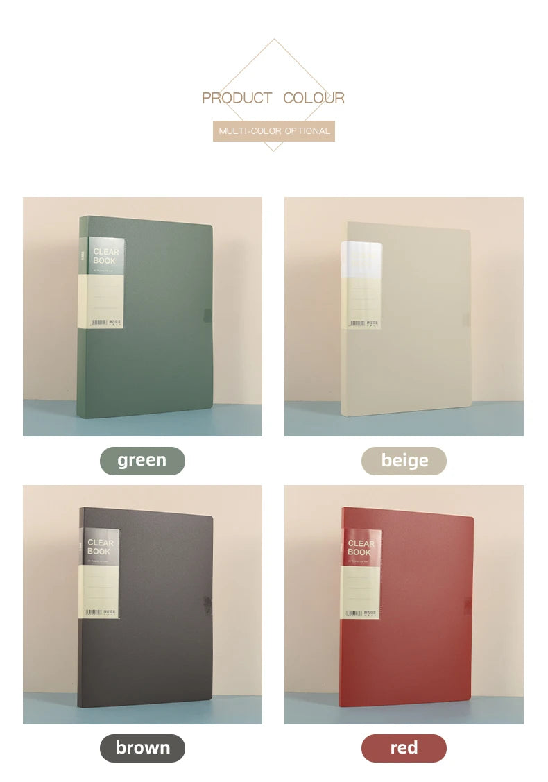 Hot Classic Style 20/30/40/60 Pages Thick Side-in Type Display Book Waterproof Large Specifications Test Paper Storage Folder