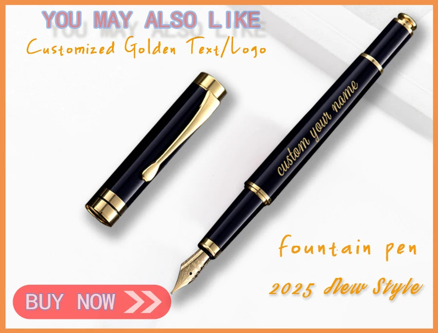 Customize Gold Color Text Gel Pens Engraving Metal Pretty School Student Supplies Office Accessories Writing Stationery 2025