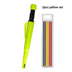 5 Colors 2.8mm Solid Woodworking Mechanical Pencil with Pen Cover 2B Black Yellow Red Lead Long Headed Carpenter Marking Pencil