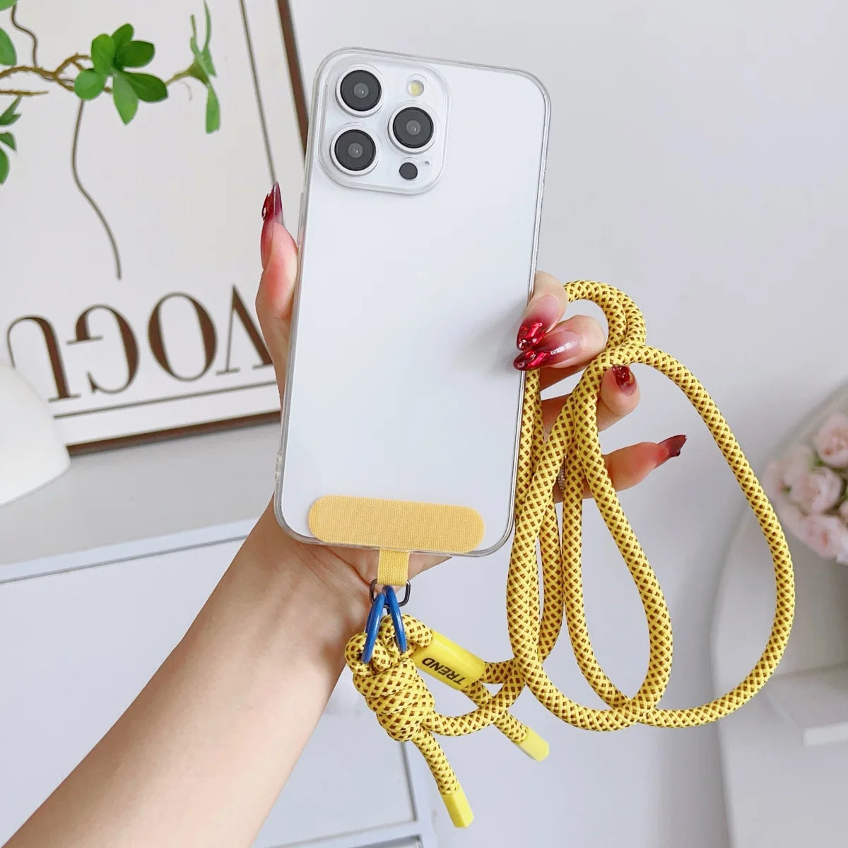 1Pc Universal Long Phone Lanyard Length Adjustable Neck Hanging Rope Crossbody Rope With Phone Case Connection Clip