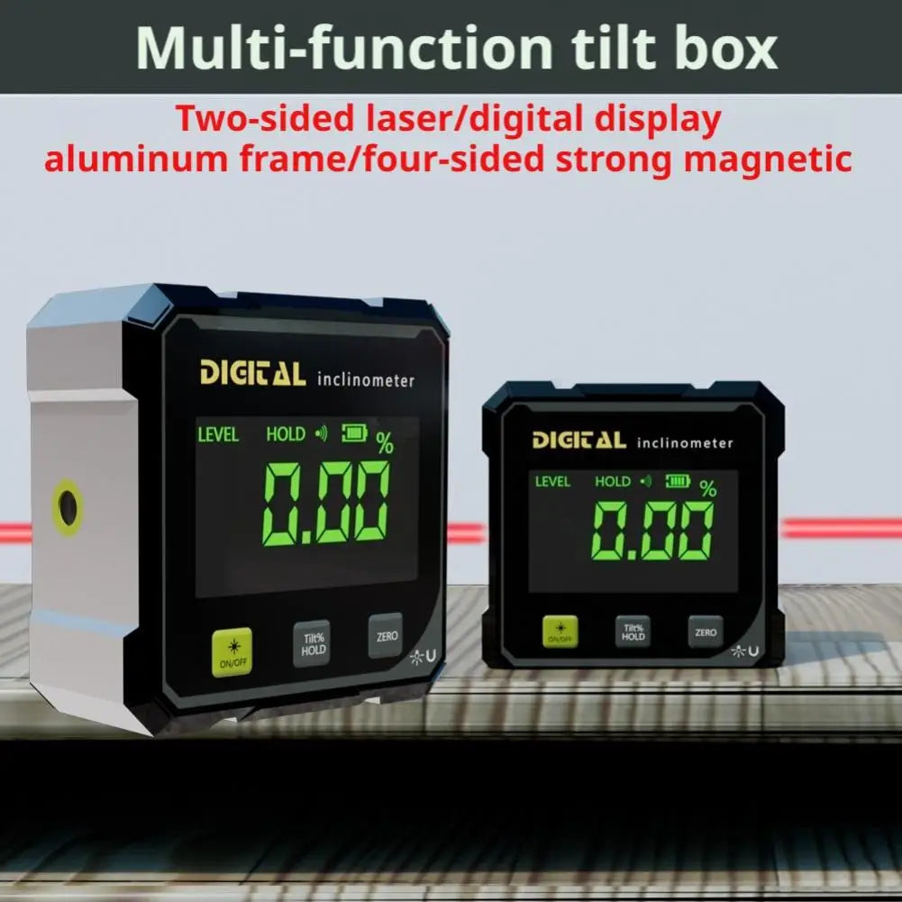 Digital Level Angle Finder Box 360 Degree Measurement Professional Protractor Inclinometer Dual Magnetic Electronic Level Gauge