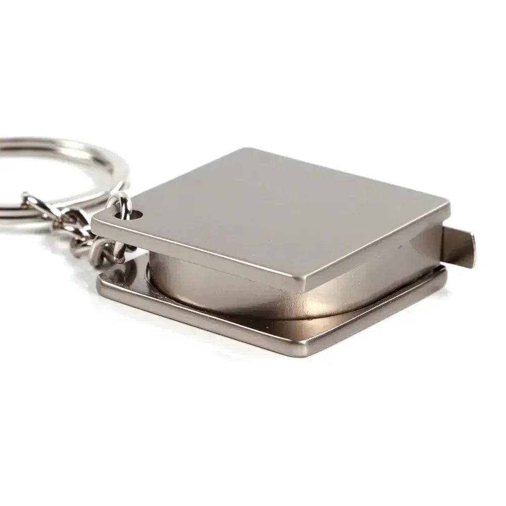 Key Ring Tape Measure Keychain Gauging Tools Retractable Ruler Pull Ruler Measuring Tools Stainless Steel Portable