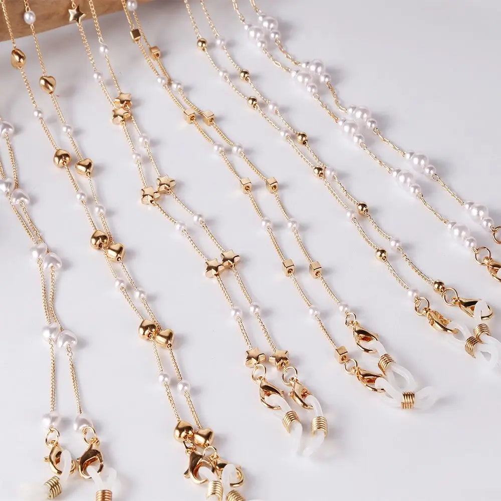 Fashion Pearl Sunglasses Chain Wearing Neck Holding Beaded Lanyard Cord Masks Sunglass Reading Glasses Chain Eyewear Accessories